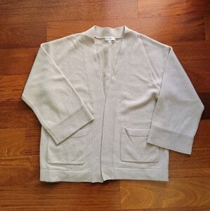 Equipment Cream Knit Open Sweater Cardigan